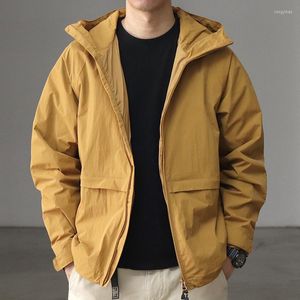Vestes pour hommes automne japonais rétro manches raglan veste à capuche extérieure hommes mode Nylon lâche décontracté coupe-vent manteau sur la taille