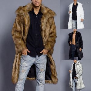 Chaquetas para hombres Otoño para hombre Abrigo de piel sintética Chaqueta de cuello cuadrado Invierno Grueso Cálido Cortavientos Abrigos largos Overwear Manga Outwear Tops