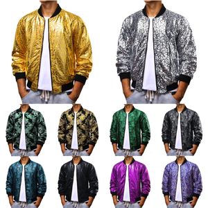 Chaquetas para hombres Barry Wang Seda para hombres Manga larga Oro Plata Azul Verde Negro Púrpura Rojo Streetwear Zip Up Abrigos Cortavientos Blazer 231207