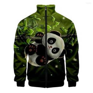 Chaquetas de hombre Animal chino Panda lindo 3D cuello levantado sudaderas con capucha hombres mujeres cremallera Sudadera con capucha Casual chaqueta de manga larga abrigo ropa Dropship