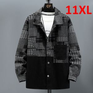 Chaquetas de hombre Color Block Patchwork Denim Jacket Men 11XL 10XL Plus Size Jean Vintage Coat Hombre Big Outerwear 230130