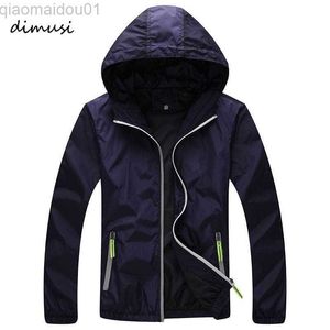 Chaquetas para hombre DIMUSI Quick Dry Men Windbreaker Skin Coat Protector solar Impermeable UV Mens Army Outwear Ultralight Windbreaker Jacket 6XL 7XL YA590 L230721