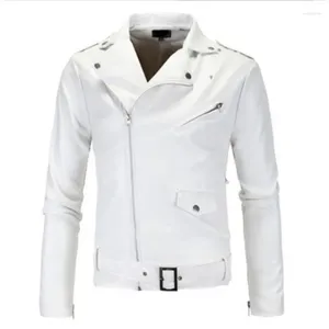Jackets para hombres Fashionable Style Corean Classic British PU Leather Chaqueta de cuero Slim Fit Motorcycle Coat