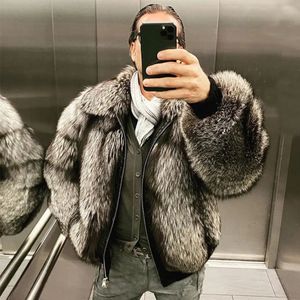 Vestes pour hommes manteau de fourrure hommes réelles vestes manteaux d'hiver