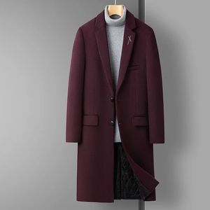 Vestes pour hommes de haute qualité Mode Beau Tendance Casual Plus Coton Laine Manteau Long Hommes Cachemire Épais Hiver Polyester 231113