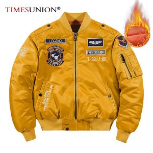 Vestes pour hommes Hip Hop Veste Hommes Automne Hiver Épais Armée Marine Jaune Militaire Moto Ma-1 Pilote Hommes Baseball Bomber Veste Hommes 230321