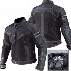 Chaquetas para hombres JK006 Chaqueta Primavera Transpirable Denim Mesh Racing Ride Ropa de resistencia a la caída de alto rendimiento Chaqueta de motocicleta 231216