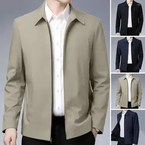 Vestes pour hommes Hommes Veste Élégante Revers d'âge moyen avec poches de fermeture à glissière pour affaires formelles tenue décontractée au printemps automne complet