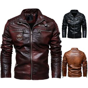 Vestes masculines automne et hiver masculin de haute qualité manteau de mode veste en cuir veste moto vestes décontractées