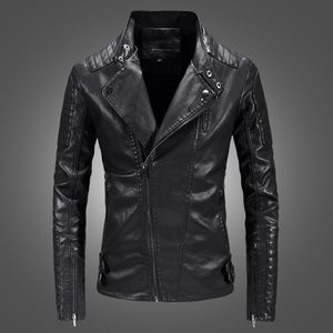 Chaquetas para hombres chaqueta motociclista para hombres chaqueta de motos pu de cuero chaqueta de motociclista de ajuste delgado 3 colores asiáticos m-3xl 2023