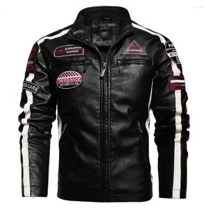 Chaquetas para hombres para hombre chaqueta de motocicleta vintage 2024 hombres moda biker cuero masculino bordado bombardero abrigo invierno pu abrigo