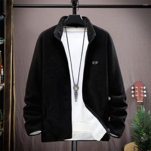 Chaquetas para Hombres Chaqueta De Longitud Media para Hombres Abrigo De Invierno De Lana Engrosada Cuello Alto A Prueba De Viento Bolsillos Suaves De Talla Grande Ropa Exterior Resistente Al Frío