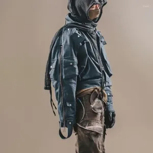 Chaquetas De Hombre Nicho Deconstrucción Chaqueta Corta Abrigo Techwear Estilo Diseño Vanguardista Ropa Con Sentido