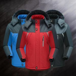 Chaquetas para hombre, abrigo de plumón para exteriores, abrigo de cuello para hombre de felpa con rayas reflectantes para adultos