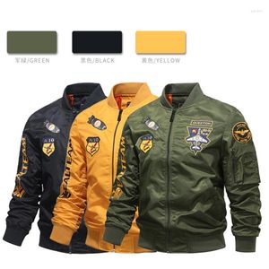 Vestes pour hommes printemps et automne mince armée vert noir jaune pilote de moto Baseball uniforme veste de sport Style Hip Hop