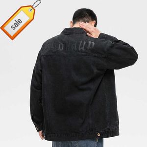 Vestes pour hommes Printemps et automne Marque à la mode Black Denim Manteau Mens Loose Outskirts Vêtements de travail Top