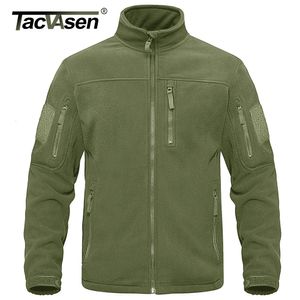 Vestes pour hommes TACVASEN Full Zip Up Tactical Army Fleece Jacket Military Thermal Warm Work Coats Mens Safari Outwear Windbreaker 230719
