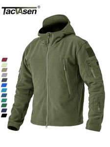 Vestes pour hommes TACVASEN Military Army Mens Fleece Tactical Combat Full Zip Hooded Coats Randonnée Escalade Survêtement Causal Parka 221124