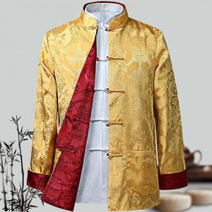 Vestes pour hommes Tang costume chinois chemise style veste col vêtements traditionnels pour hommes Kungfu Cheongsam haut Hanfu des deux côtés