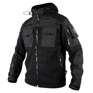 Vestes pour hommes The Military Style Tactical Stand-up Collar Slim-fit Warm Fleece Soft Shell Stitching Men's Zip Up Hoodie Jacket 230329