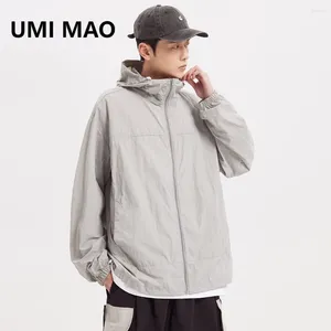 Vestes pour hommes UMI MAO Yamamoto manteau foncé décontracté 2023 été mince à manches longues crème solaire vêtements gris clair mâle hommes Bomber