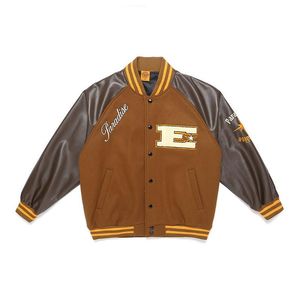 Chaquetas de hombre Unisex moda Hi Street Oversized Hip Hop Varsity Baseball Jacket Vintage Loose Fit Letterman prendas de vestir exteriores con bordado