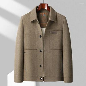 Vestes pour hommes Hiver Hommes Cachemire avec doublure en polaire Mélange de laine de mouton Manteau Mâle Chaud Laine Tenues Angleterre Style Vêtements d'extérieur 2024