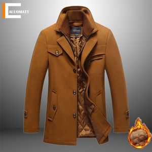 Vestes pour hommes Manteau en laine d'hiver Slim Fit Mens Col montant Casual Fleece Warm Outerwear Jacket Woollen s Men Pea Plue Taille 220924