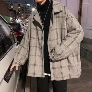 Vestes pour hommes Veste en laine Automne Hiver High Street Big Velvet Thicke Coréen Lâche Tendance Harajuku Femmes Plaid Manteau élégant