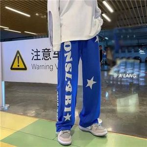 Jeans para hombres 2022 Hombres Hip Hop Klein Blue Sweetpants Jogging Men Street Y2K Slacks Retro Japón Moda Tendencia Venta caliente Jazz Pantalones de pierna ancha Z0301