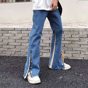 Jeans pour hommes 2022 Nouvelle mode cheville fermeture éclair bleu Baggy hommes Flare jean pantalon élégant coréen décontracté femmes droit Denim pantalon Y2K Masculino T221102