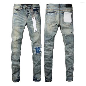 Jeans masculin 2024 Purple Brand Mens Mens Fashion High Street Designer Réparation Pantalon de jean skinny Low Rise