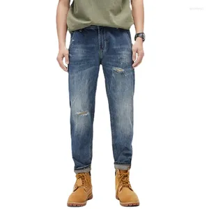 Jeans para hombres 2024 Invierno y otoño Hombres Casual Algodón Pantalones largos Moda A prueba de viento