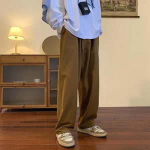 Jeans para hombres American Dark Brown Tubo recto suelto Pantalones de café vintage Skateboard Moda