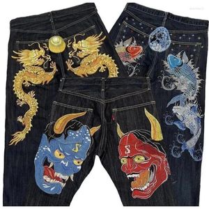 Jeans pour hommes American Retro High Street personnalisé imprimé hip-hop tendance vêtements pantalons droits pantalons en denim taille haute Y2K