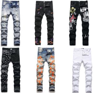 jeans pour hommes Amiiri Mens Womens Designers true jeans Jeans Distressed Ripped Biker Slim Straight Denim For Men s Print Army Fashion Mans Skinny Pants jeans noirs