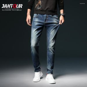 Jeans pour hommes marque automne hiver mince élastique rétro italie mode Style classique Denim pantalon pantalon mâle