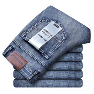 Jeans para hombres Jeans para hombres Casco Straight Stretch Fashion Classic Blue Black Trabajo Black Denim Pantalones de ropa masculina Tamaño 32-38 230828