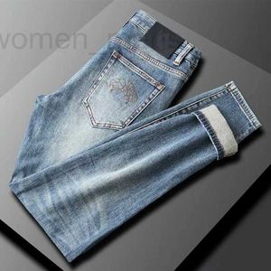 Jeans pour hommes Designer Jeans pour hommes Pantalons habillés de luxe convertibles Éléments pliants paresseux associés à une couleur nostalgique lavée jambe droite G9H5