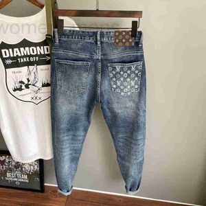 Jeans pour hommes Designer Pantalon court polyvalent pour printemps et été pour hommes, pantalon pour hommes en denim de qualité haut de gamme, coupe slim effilée, élastique petit pied tendance 8S2N