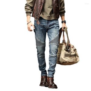 Jeans para hombres GRATIS 2024 Spring and Autumn High-Ald Rise Patchwork Patchwork Slim Fit Retro Casual Pants