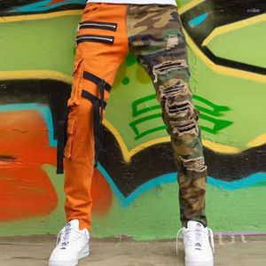 Jeans pour hommes High Street Salopette ample droite Pantalon en denim à coutures surdimensionnées Pantalons décontractés Hip-hop