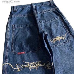 Jeans pour hommes JNCO Streetwear Hip Hop Rock Modèle Y2k Jeans Hommes et Femmes Nouvelle Mode Lâche Rétro Harajuku Taille Haute Jambe Large Denim Pantalon T231017
