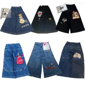 Jeans pour hommes JNCO Y2K Hommes Vêtements Baggy Hip Hop Harajuku American Vintage Streetwear Broderie Graphiques Mode Goth Wide Leg