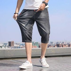 Pantalones cortos de verano de gran tamaño para hombres Estiramiento Casual Ligero Azul Denim Bermudas Bermudas Pantalones de cintura elástica Big 6XL 7XL