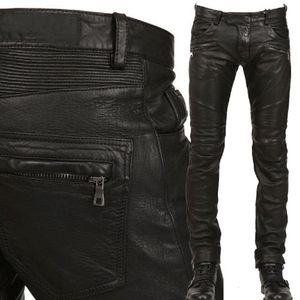 Pantalones vaqueros de cuero para hombre, pantalones negros de motocicleta para hombre, pantalones de moda de PU para montar, motociclista impermeable para hombre, calle de talla grande 230330