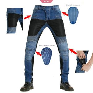 Jeans pour hommes Loisirs Moto Pantalons de cyclisme en plein air tout-terrain pour hommes avec équipement de protection plus doux et maille pour hommes