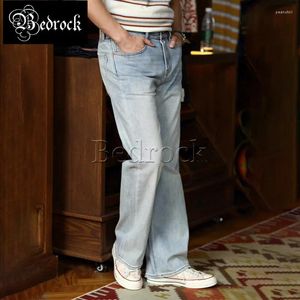 Jeans pour hommes MBBCAR Flare Pantalon Bell Bottom Summer 11oz Vintage Bleu Classique Confortable Selvedge Denim Boot Cut Pantalon 7496
