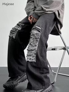 Jeans pour hommes Hommes Baggy Effiloché Gland Style Américain Harajuku Denim Pantalon Hip Hop Skateboard Pleine Longueur Personnalité Automne