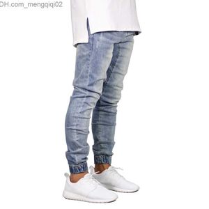 Mäns jeans män jeans denim jogger ny stil mode stretch hip hop joggers för män trendiga stretch-fit gratis frakt z230707